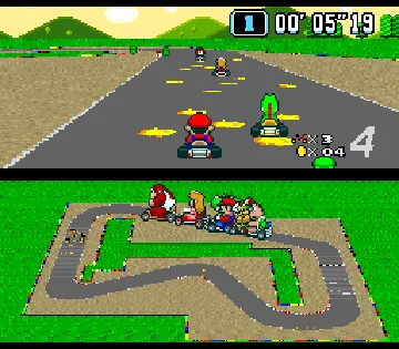Super Mario Kart (USA) screen shot game playing